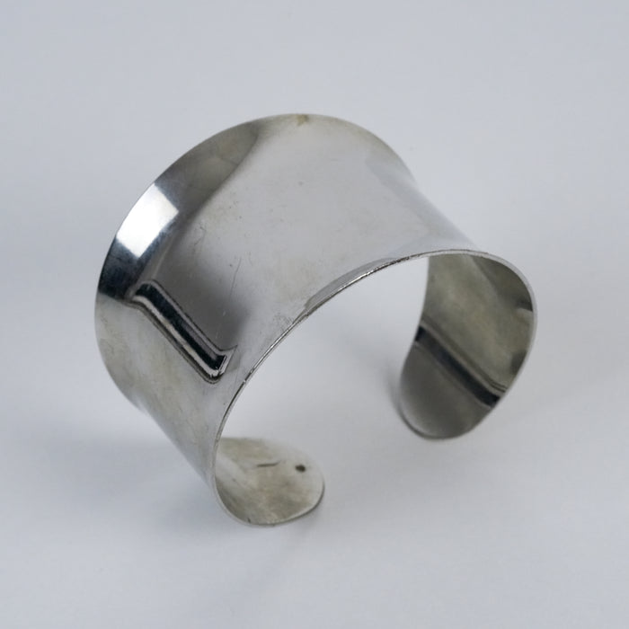 Vintage Wide Silver Tone Cuff Bracelet