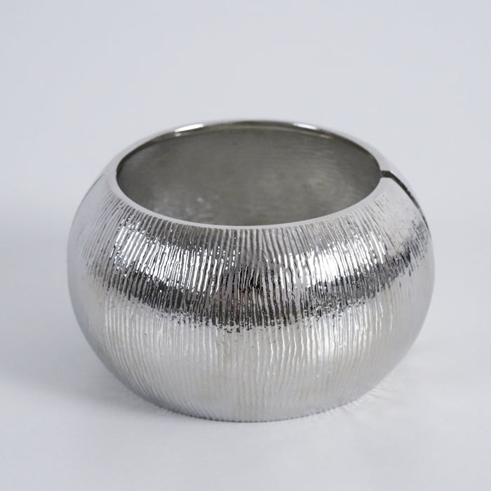 Vintage Silver-Tone Wide Hinged Cuff Bracelet