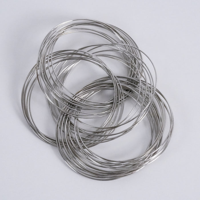 Vintage Silver Tone Stacking Bangle Set (Multi-Piece)