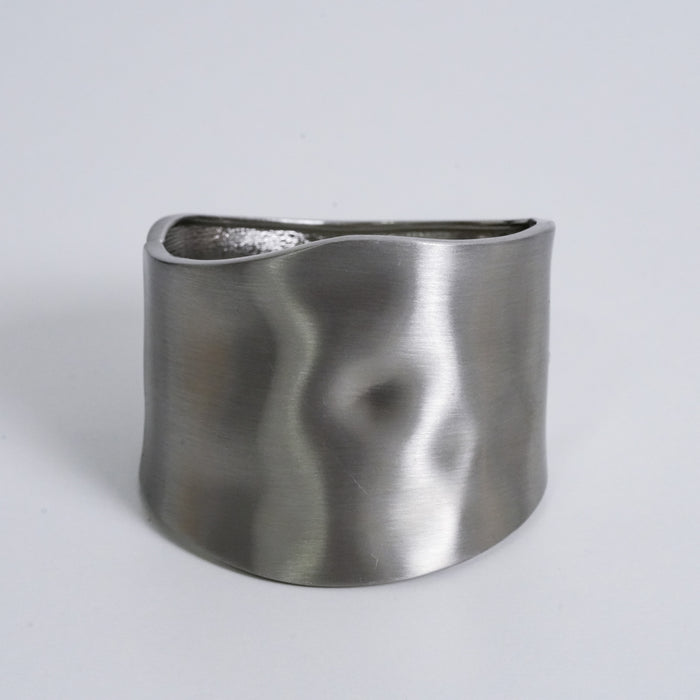 Vintage Silver Tone Sculptural Wide Cuff Bracelet