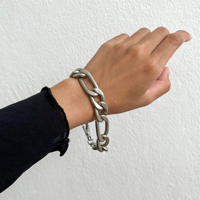 Vintage Silver Tone Chunky Chain Bracelet