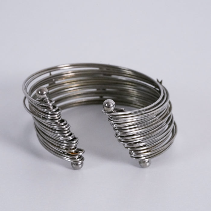 Vintage Silver Tone Multi-Wire Star Cuff Bracelet