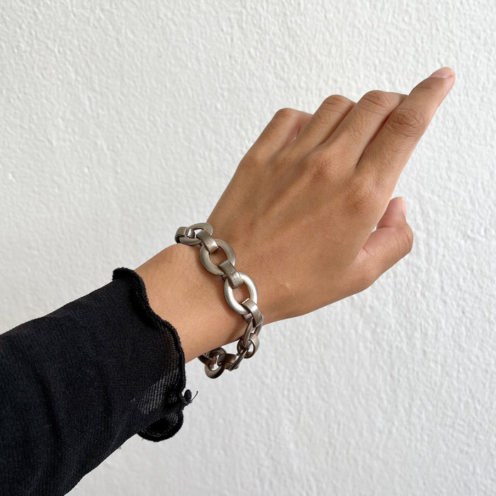 Vintage Chunky Silver Chain Bracelet