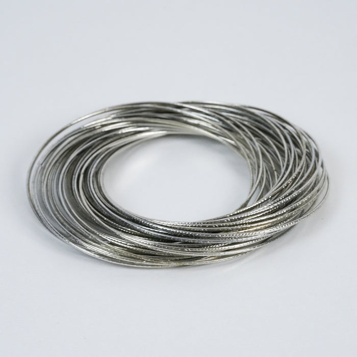 Vintage Silver Tone Textured Bangle Set | Layered Stack Bracelets