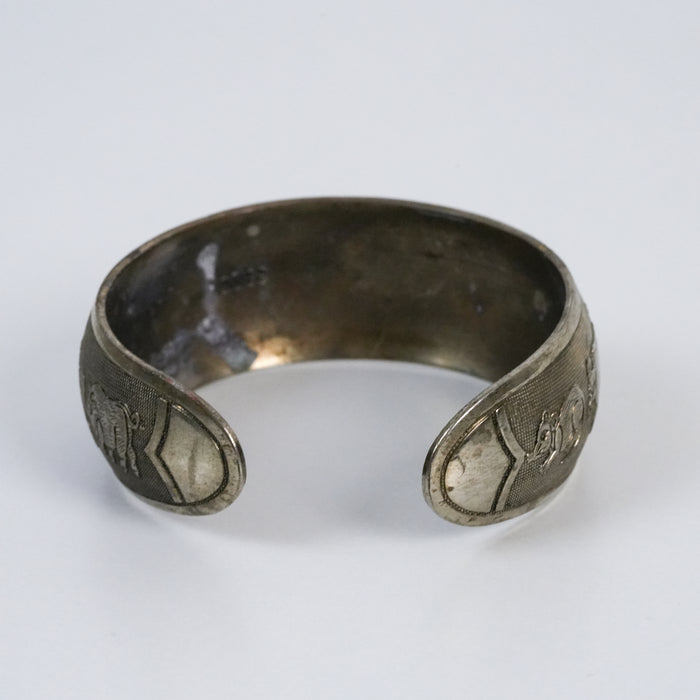 Vintage Zodiac Animal Engraved Cuff Bracelet