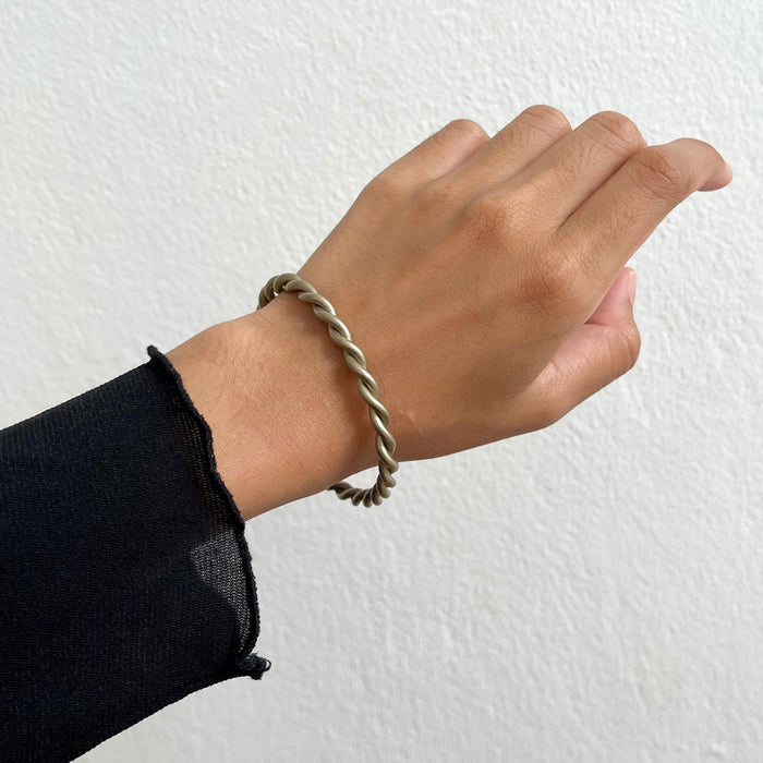 Vintage Twisted Rope Brass Cuff Bracelet