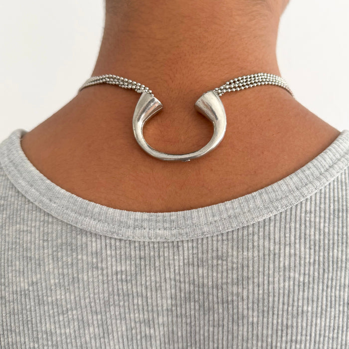 Vintage Silver Tone Convertible Multi-Strand Ball Chain Necklace