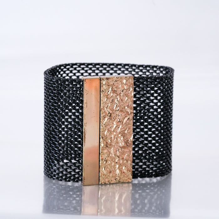 Vintage Black Mesh Statement Bracelet