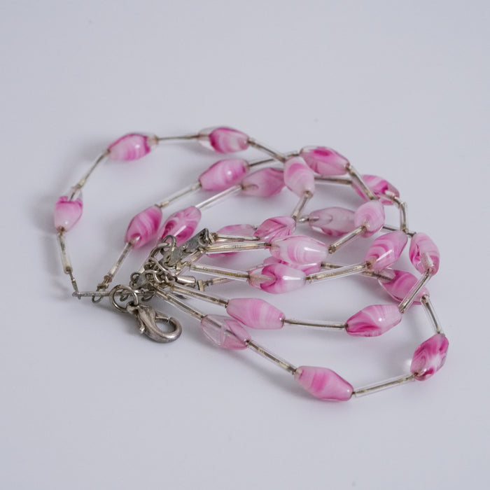 Vintage Pink Beaded Multi-Strand Bracelet