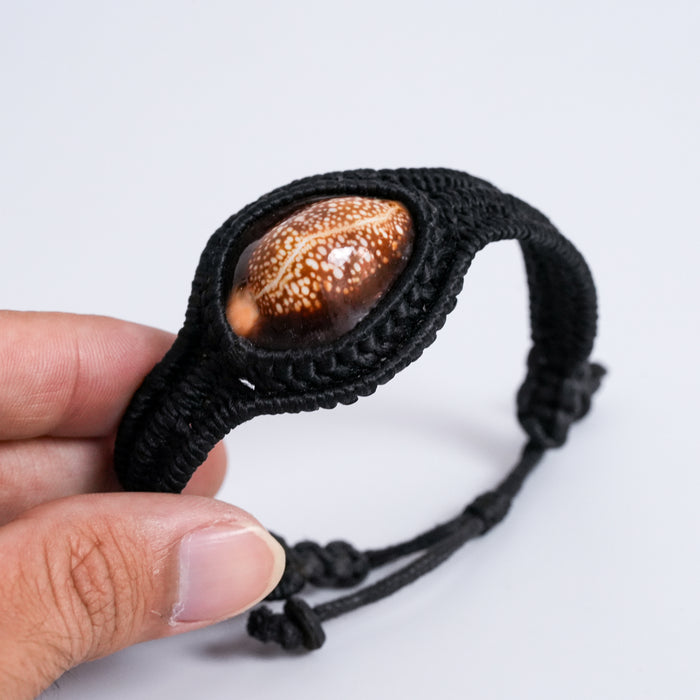 Vintage Handwoven Cowrie Shell Bracelet