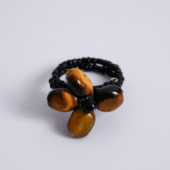 Tiger Eye Flower Bracelet & Ring Set