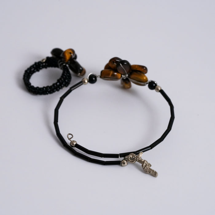 Tiger Eye Flower Bracelet & Ring Set