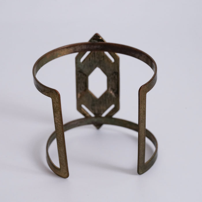 Vintage Art Deco Crystal Geometric Cuff Bracelet