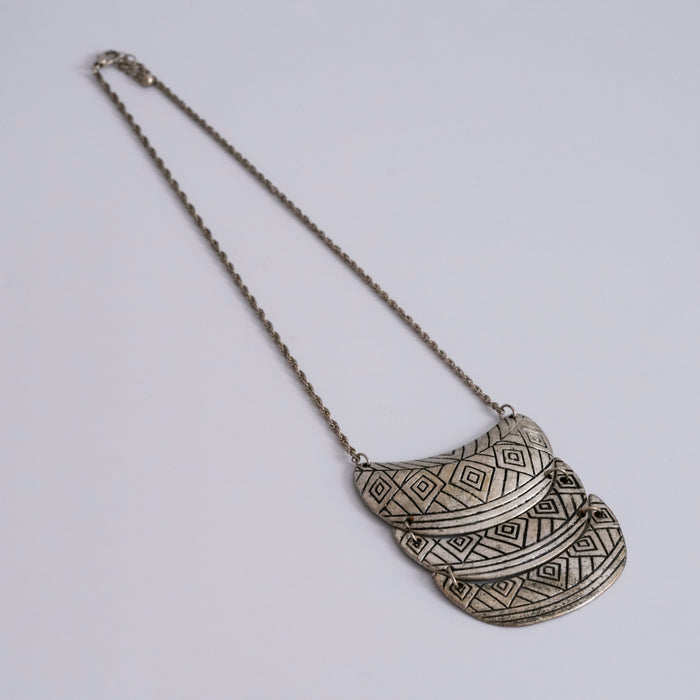 Vintage Layered Tribal Geometric Statement Necklace