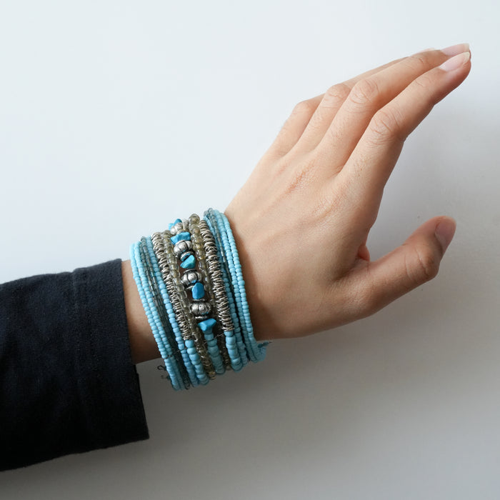 Vintage Beaded Tribal Cuff Bracelet