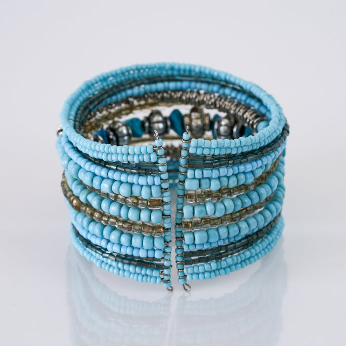 Vintage Beaded Tribal Cuff Bracelet