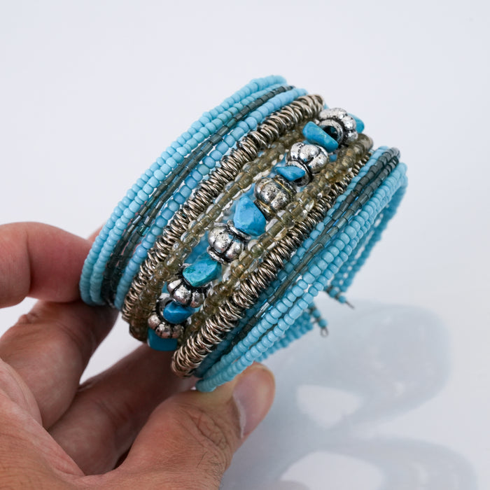 Vintage Beaded Tribal Cuff Bracelet