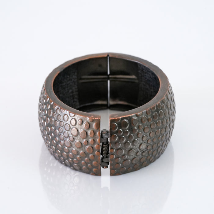 Vintage Hammered Dome Cuff Bracelet