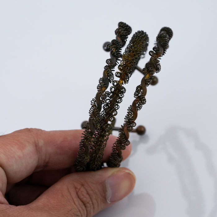 Vintage Oxidized Wirework Cuff Bracelet