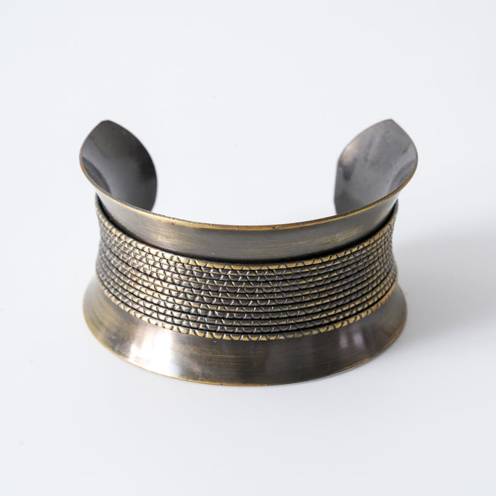 Vintage Textured Wide Cuff Bracelet