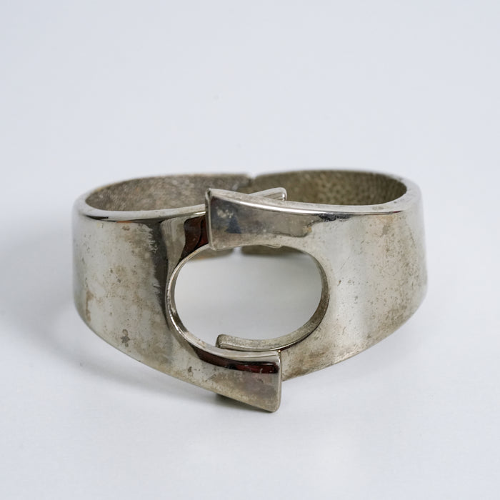 Vintage Geometric Cutout Wide Cuff Bracelet