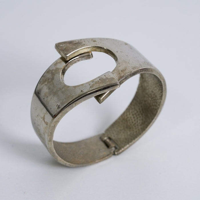 Vintage Geometric Cutout Wide Cuff Bracelet