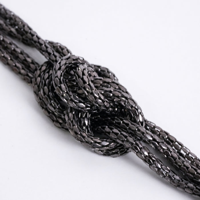 Vintage Layered Black Chain Knot Statement Bracelet