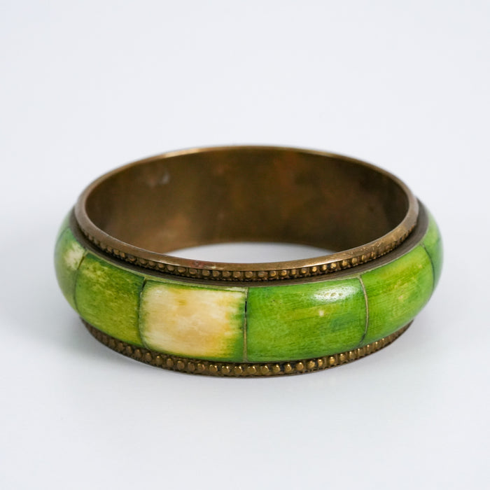 Vintage Green Inlay Bangle