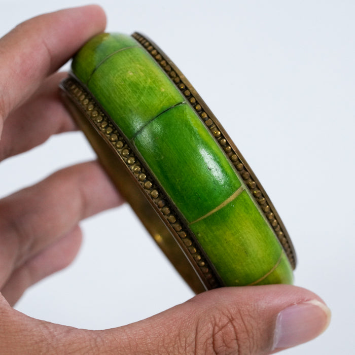 Vintage Green Inlay Bangle