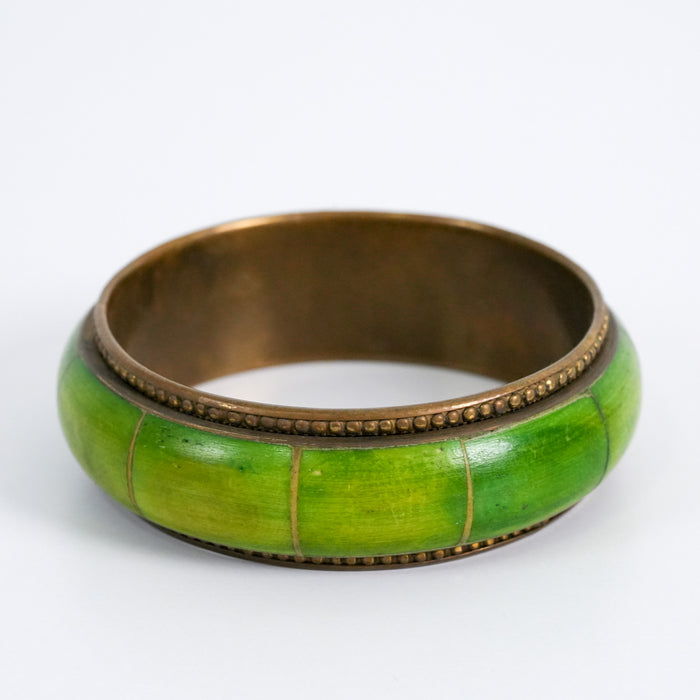 Vintage Green Inlay Bangle