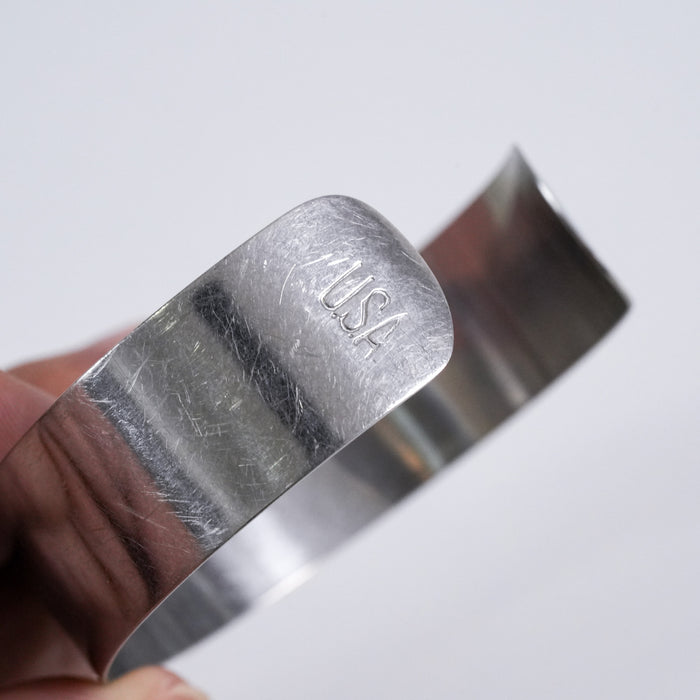 Vintage USA Silver-Tone Minimal Cuff Bracelet