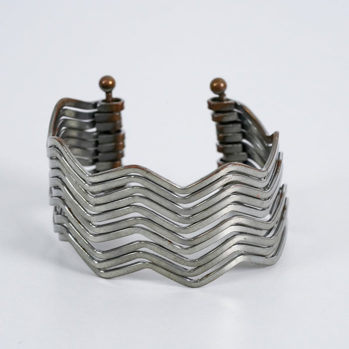 Vintage Layered Wave Cuff Bracelet