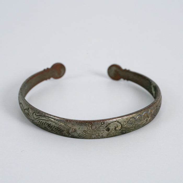 Vintage Engraved Patina Cuff Bracelet