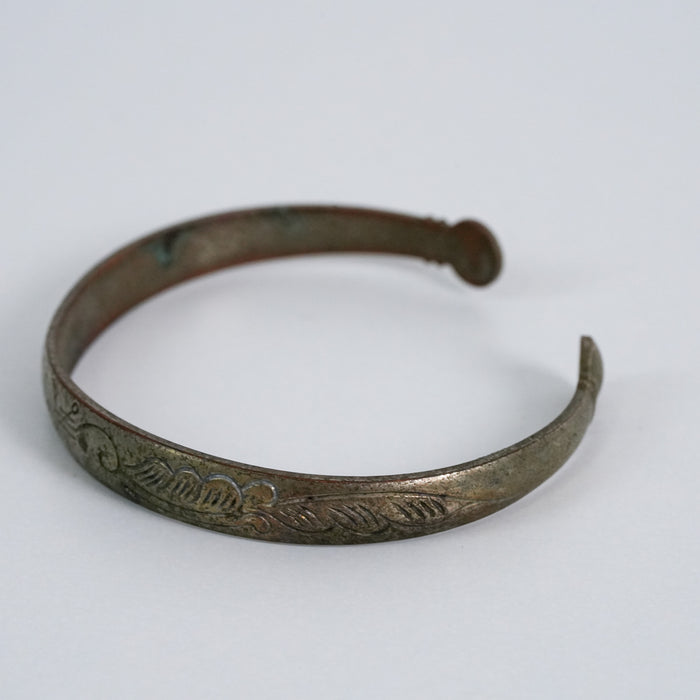 Vintage Engraved Patina Cuff Bracelet