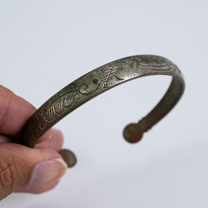 Vintage Engraved Patina Cuff Bracelet
