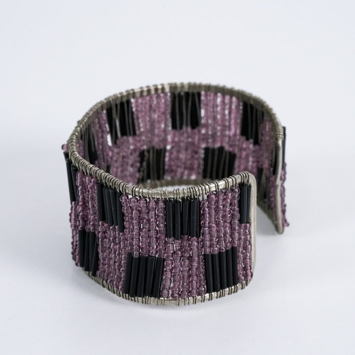 Vintage Beaded Wide Cuff Bracelet