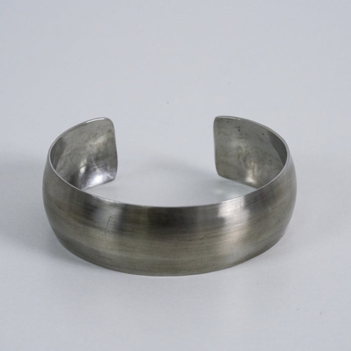 Vintage Brushed Silver Wide Cuff Bracelet