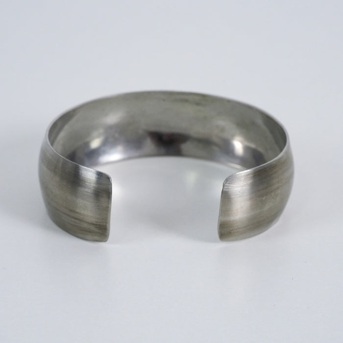 Vintage Brushed Silver Wide Cuff Bracelet