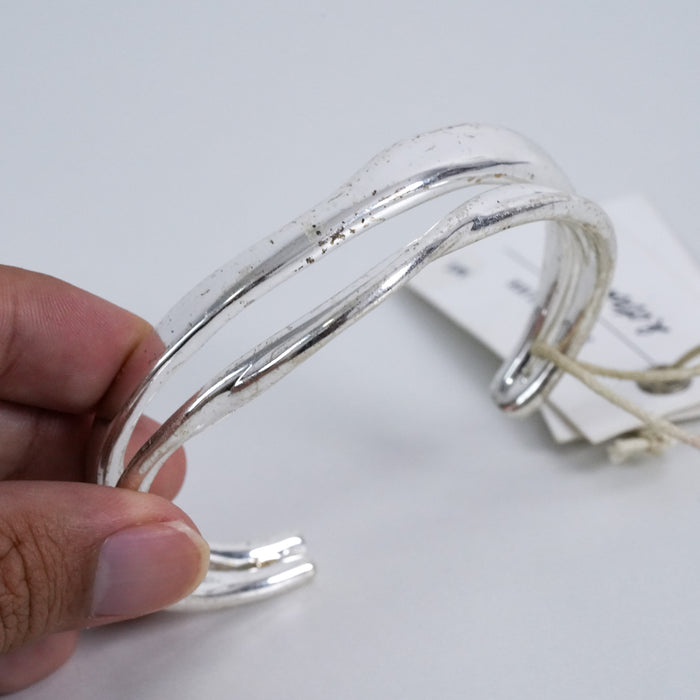 Paris Atelier & Other Stories Silver Wave Cuff Bracelet