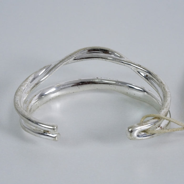 Paris Atelier & Other Stories Silver Wave Cuff Bracelet