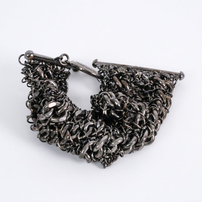 Vintage Gunmetal Woven Chainmail Bracelet