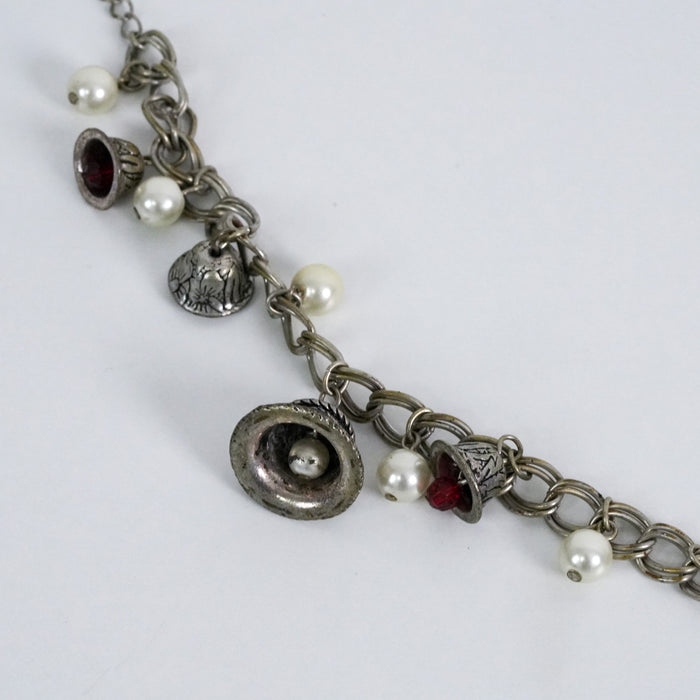 Vintage Silver-Tone Charm Bracelet