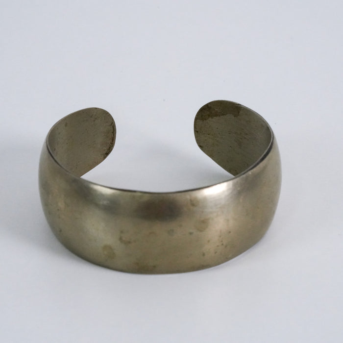 Vintage Wide Silver-Tone Minimalist Cuff Bracelet