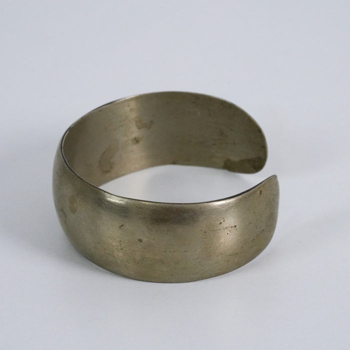 Vintage Wide Silver-Tone Minimalist Cuff Bracelet