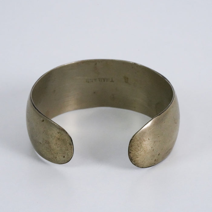 Vintage Wide Silver-Tone Minimalist Cuff Bracelet