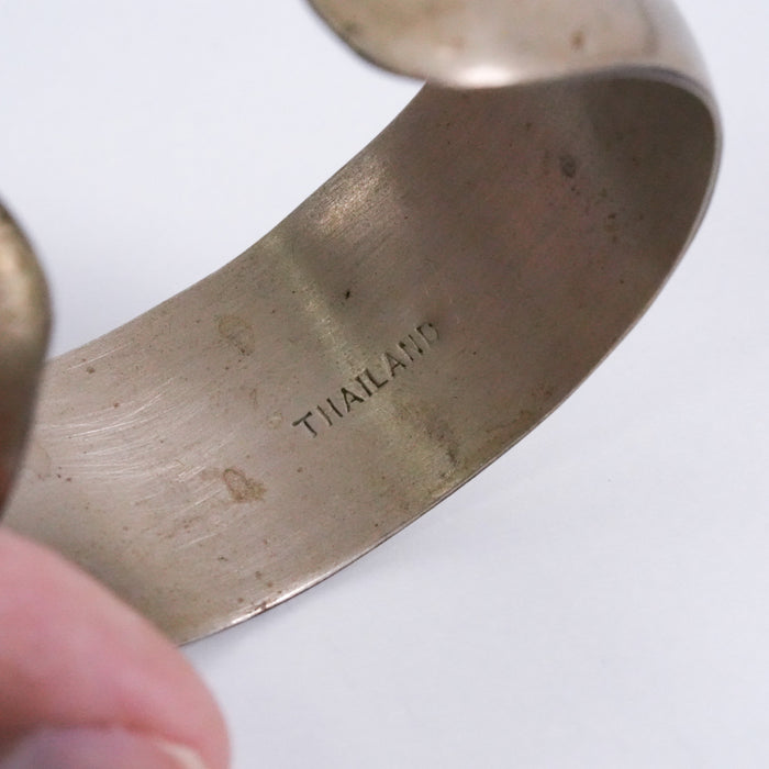 Vintage Wide Silver-Tone Minimalist Cuff Bracelet