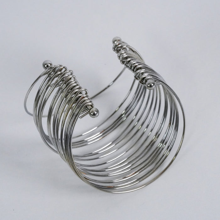 Vintage Layered Silver Wire Cuff Bracelet