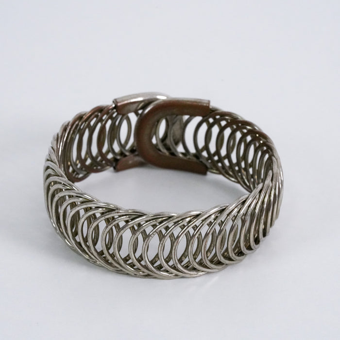 Vintage Silver-Tone Woven Loop Bracelet