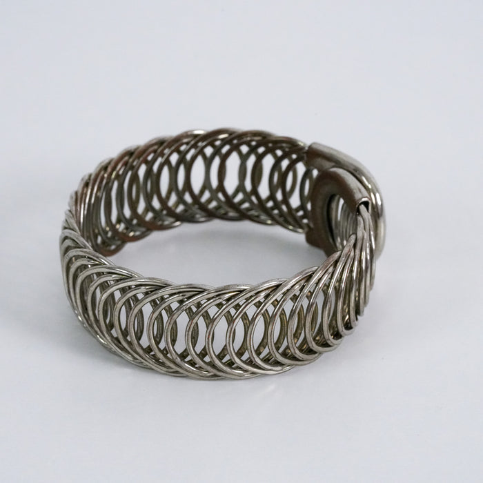 Vintage Silver-Tone Woven Loop Bracelet