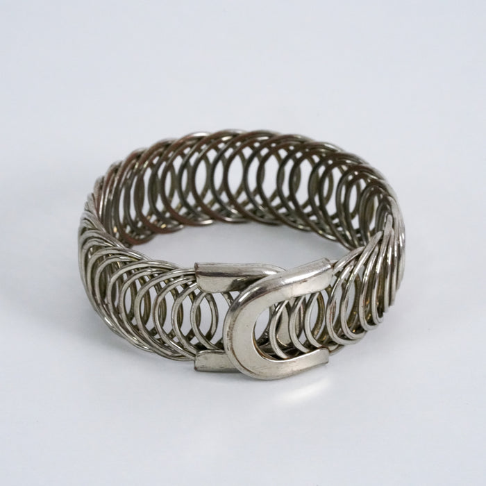 Vintage Silver-Tone Woven Loop Bracelet